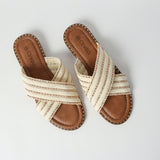 LADIES CIARRA BEIGE GLITTER CROSS OVER SANDAL (WEDGE)