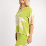 LADIES ALORA PRINTED V NECK BLOUSE
