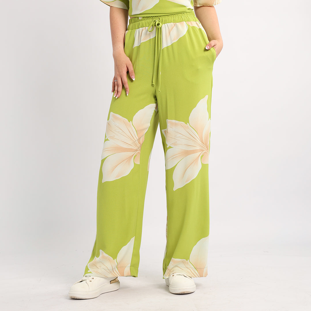LADIES ALORA PRINTED WIDE LEG PANTS