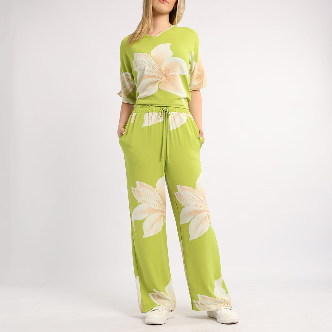 LADIES ALORA PRINTED WIDE LEG PANTS