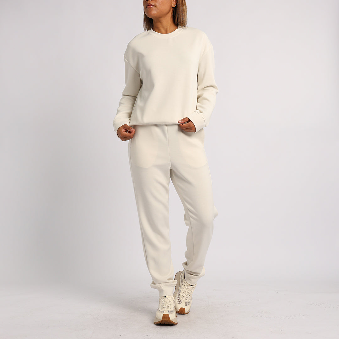 LADIES ALORA CREAM CREW NECK TR SCUBA SWEATER