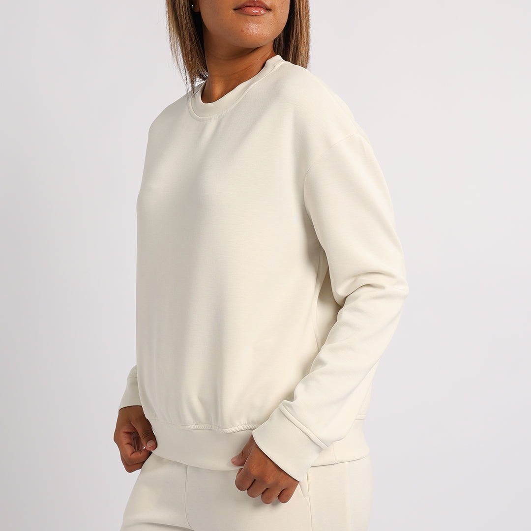LADIES ALORA CREAM CREW NECK TR SCUBA SWEATER
