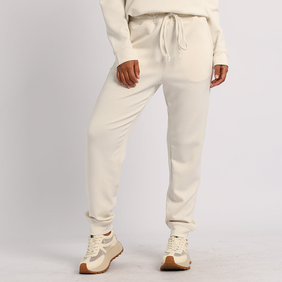 LADIES ALORA CREAM BASIC TRACK PANTS