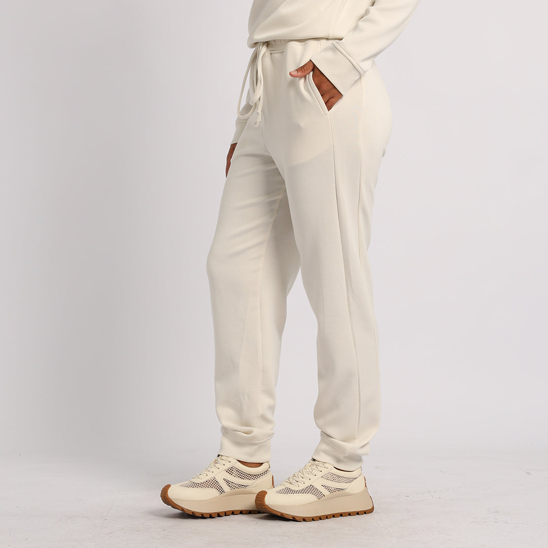 LADIES ALORA CREAM BASIC TRACK PANTS