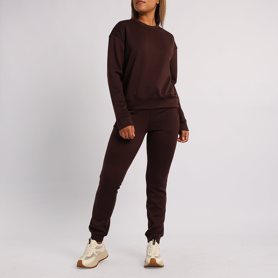 LADIES ALORA CHOC CREW NECK TR SCUBA SWEATER