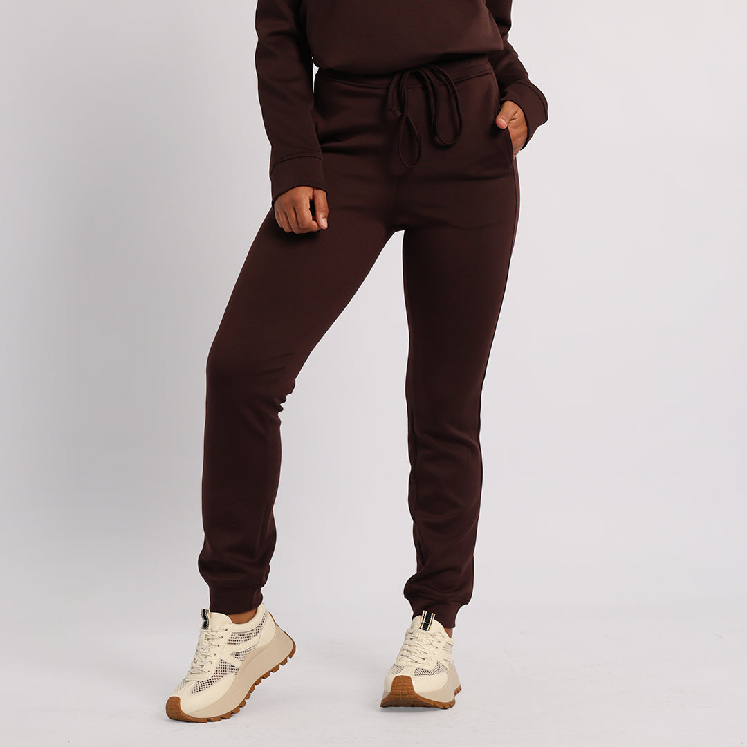 LADIES ALORA CHOC BASIC TRACK PANTS