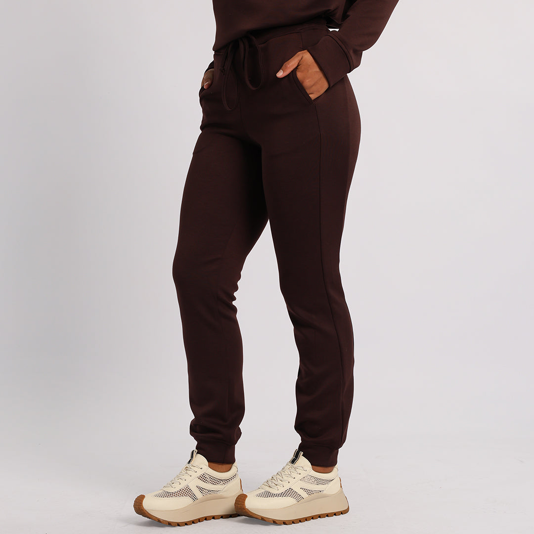 LADIES ALORA CHOC BASIC TRACK PANTS