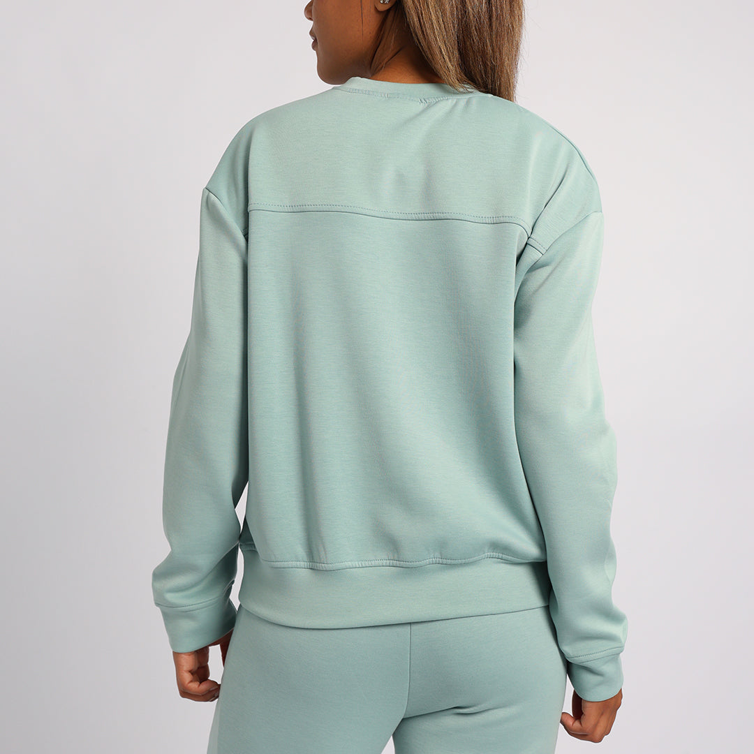 LADIES ALORA GREEN CREW NECK TR SCUBA SWEATER