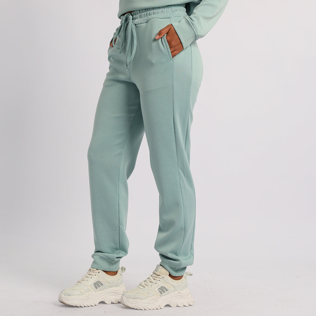 LADIES ALORA GREEN BASIC TRACK PANTS