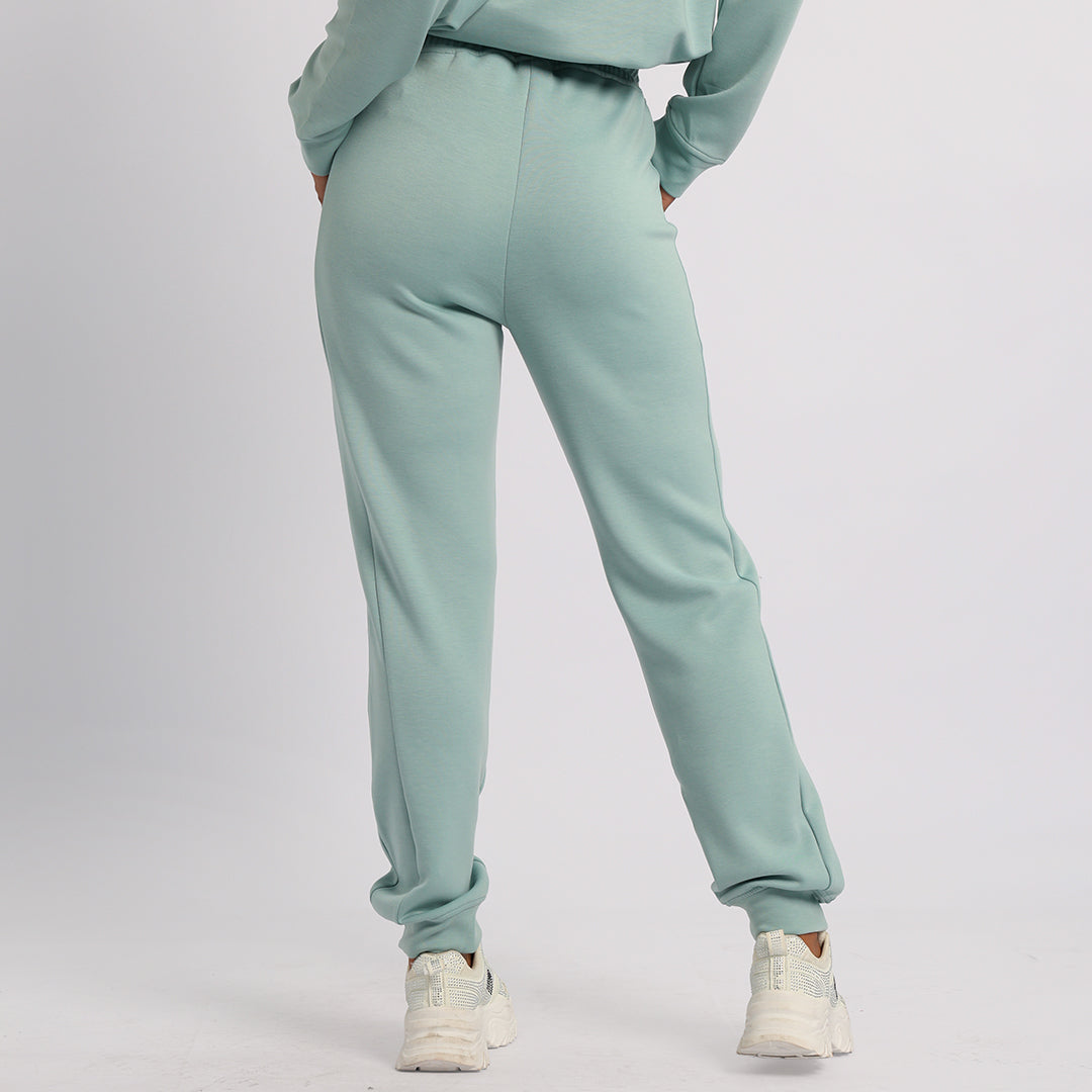 LADIES ALORA GREEN BASIC TRACK PANTS