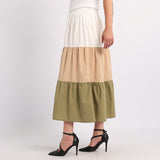 LADIES ALORA TBC COLOUR BLOCK TIERED SKIRT