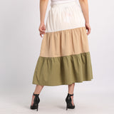 LADIES ALORA TBC COLOUR BLOCK TIERED SKIRT