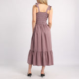 LADIES ALORA MAUVE SMOCKED DRESS