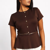 COMBO PLEATED DRESS