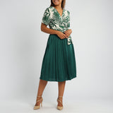 GREEN PLEATED SKIRT