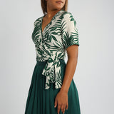 GREEN PLEATED SKIRT