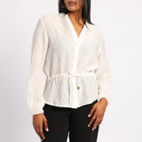 WHITE PEPLUM SHIRT