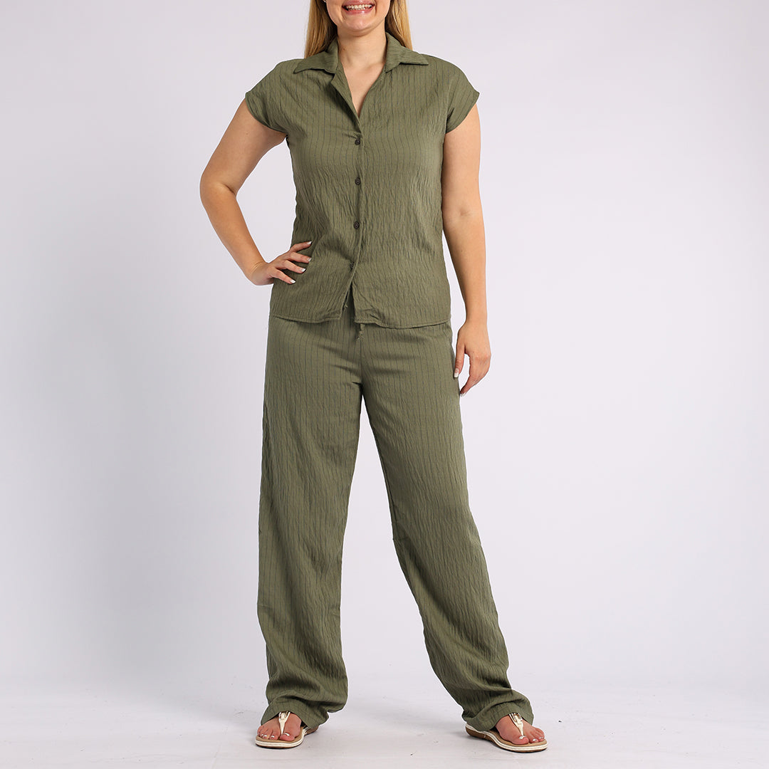 OLIVE SHORT SLEEVE SHIRT