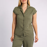 OLIVE SHORT SLEEVE SHIRT