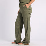 OLIVE WIDE LEG PANT