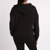 BLACK LONG SLEEVE SWEATER WITH KANGAROO POCKETS