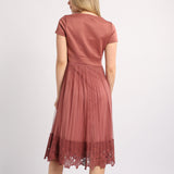PLEATED MESH DRESS
