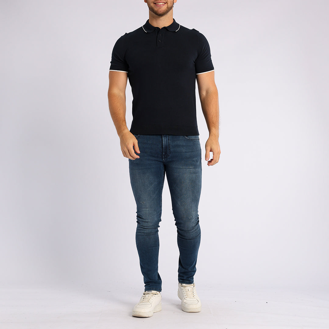 NAVY KNIT GOLFER
