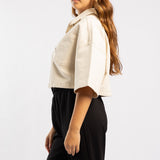 DENIM LONG SLEEVE CROP SHACKET