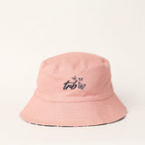 GIRLS TRB NAVY &amp; PINK FLORAL REVERSIBLE HAT