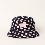 GIRLS TRB NAVY &amp; PINK FLORAL REVERSIBLE HAT