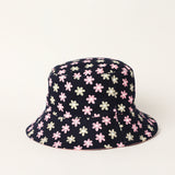 GIRLS TRB NAVY &amp; PINK FLORAL REVERSIBLE HAT