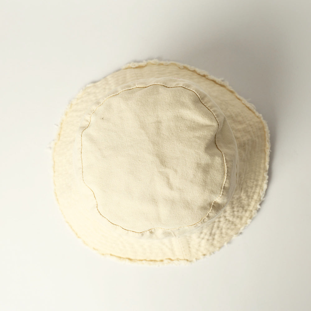 GIRLS TRB CREAM FRILL COTTON TWILL BUCKET HAT