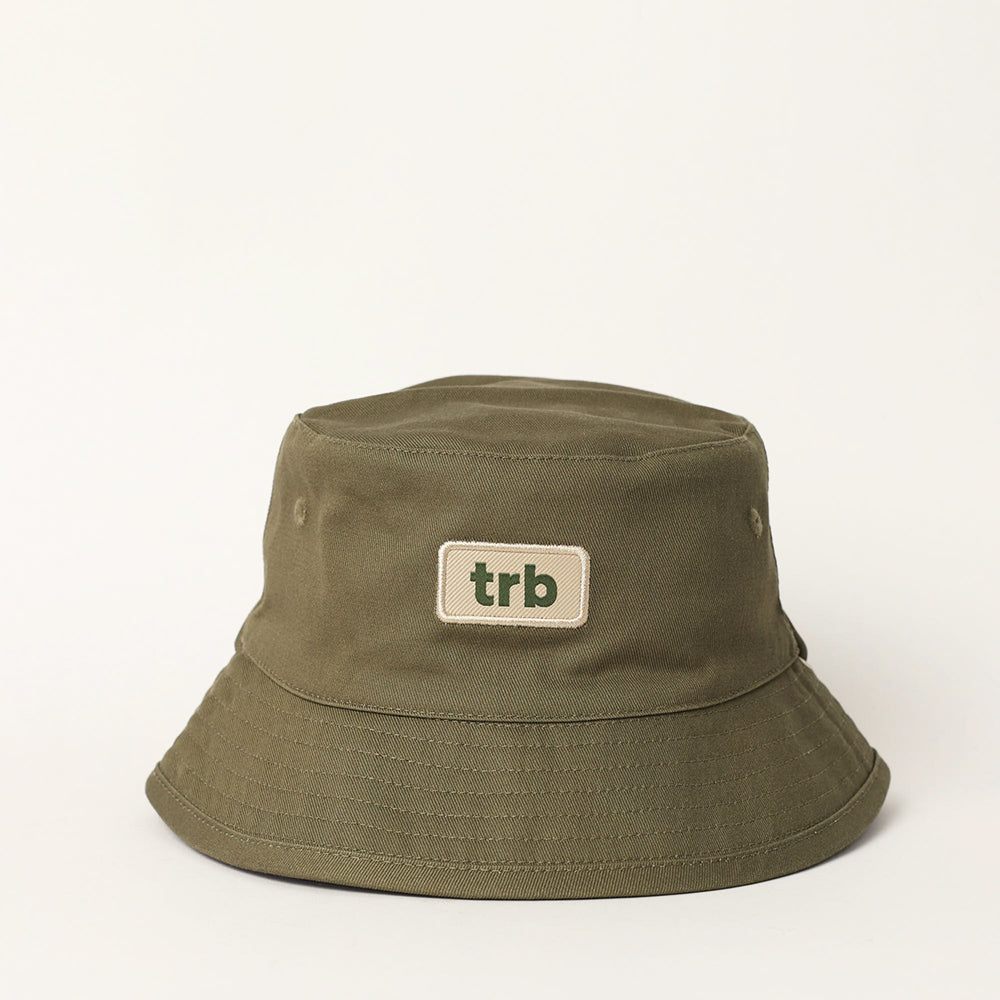 BOYS TRB OLIVE &amp; STONE REVERSIBLE BUCKET HAT (DRAWSTRING DETAIL)