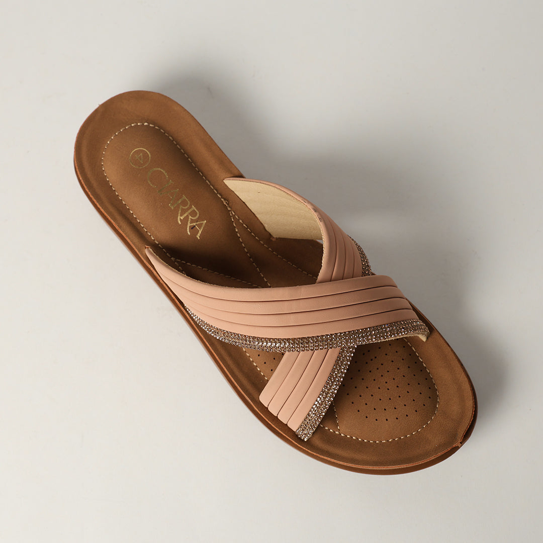 LADIES CIARRA MINK CROSSOVER COMFORT SANDAL