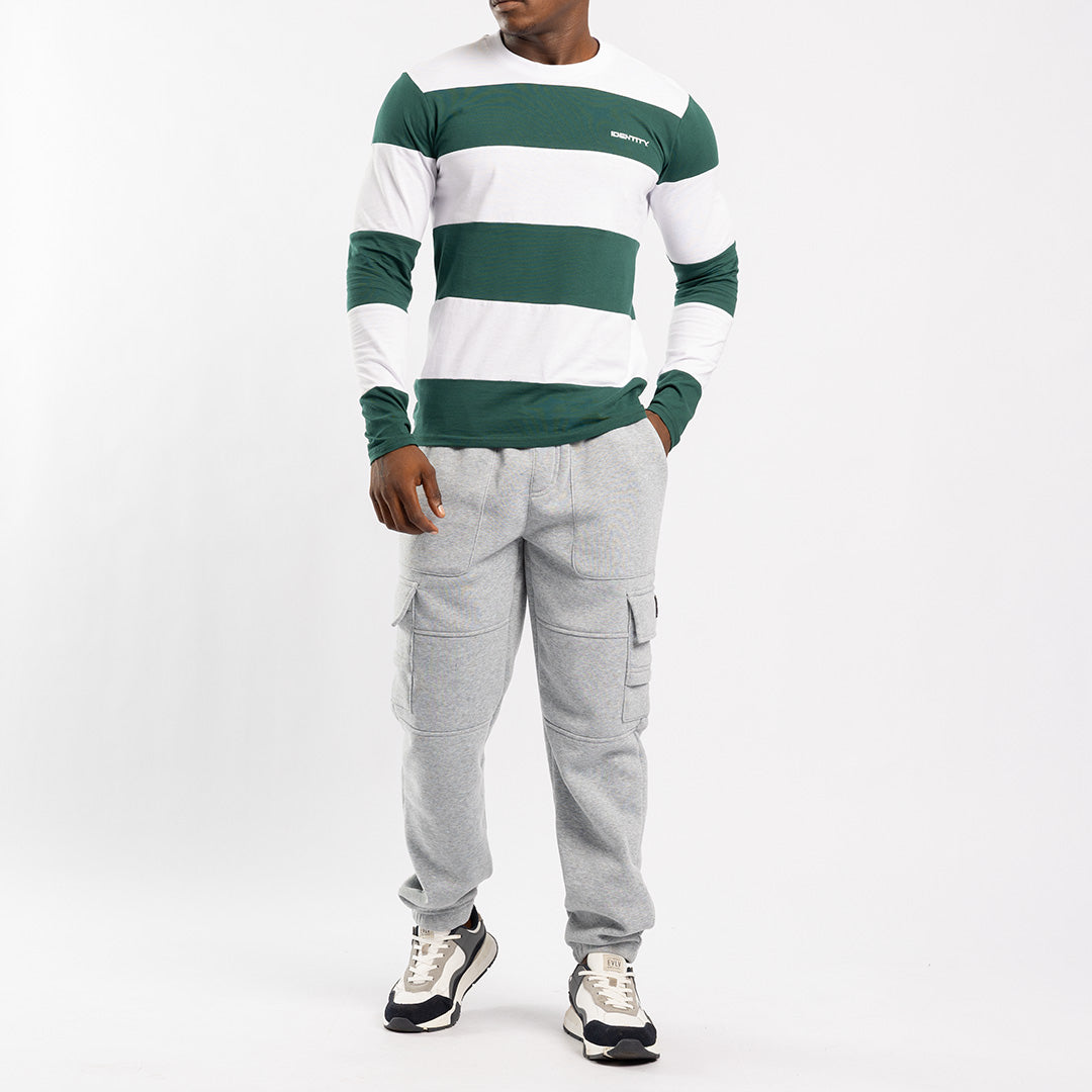 LT.GREY BRUSHED FLEECE UTILITY JOGGER