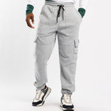 LT.GREY BRUSHED FLEECE UTILITY JOGGER