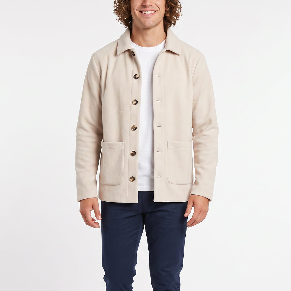 MENS ZAFF STONE SHACKET WITH BUTTONS