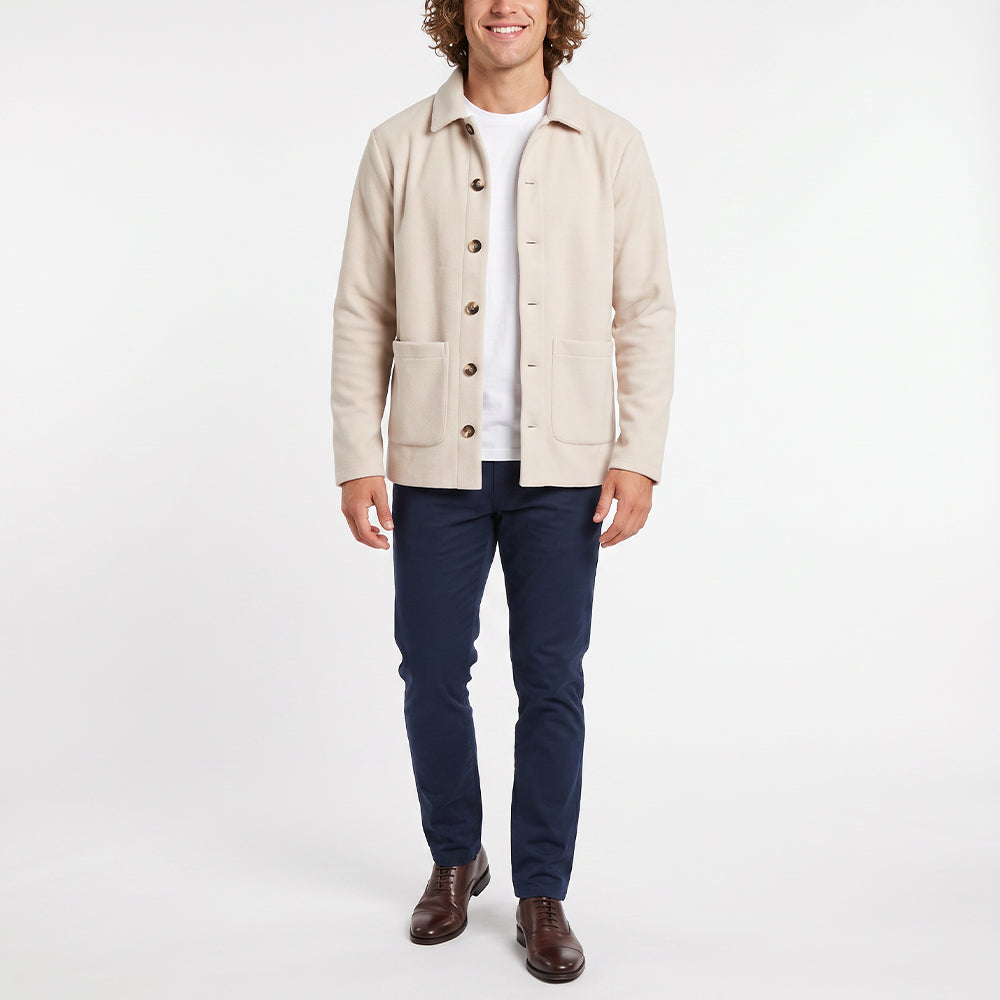 MENS ZAFF STONE SHACKET WITH BUTTONS