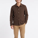 MENS ZAFF CHOC MELANG  SHACKET WITH BUTTONS