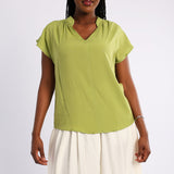 LADIES ALORA BLACK PLAIN VISCOSE BLOUSE