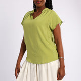 LADIES ALORA BLACK PLAIN VISCOSE BLOUSE