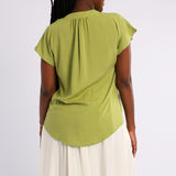 LADIES ALORA BLACK PLAIN VISCOSE BLOUSE