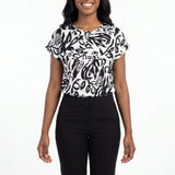LADIES ALORA BLACK PLAIN VISCOSE BLOUSE