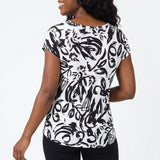 LADIES ALORA BLACK PLAIN VISCOSE BLOUSE