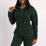 GREEN LONG SLEEVE CROP JACKET