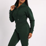 GREEN LONG SLEEVE CROP JACKET