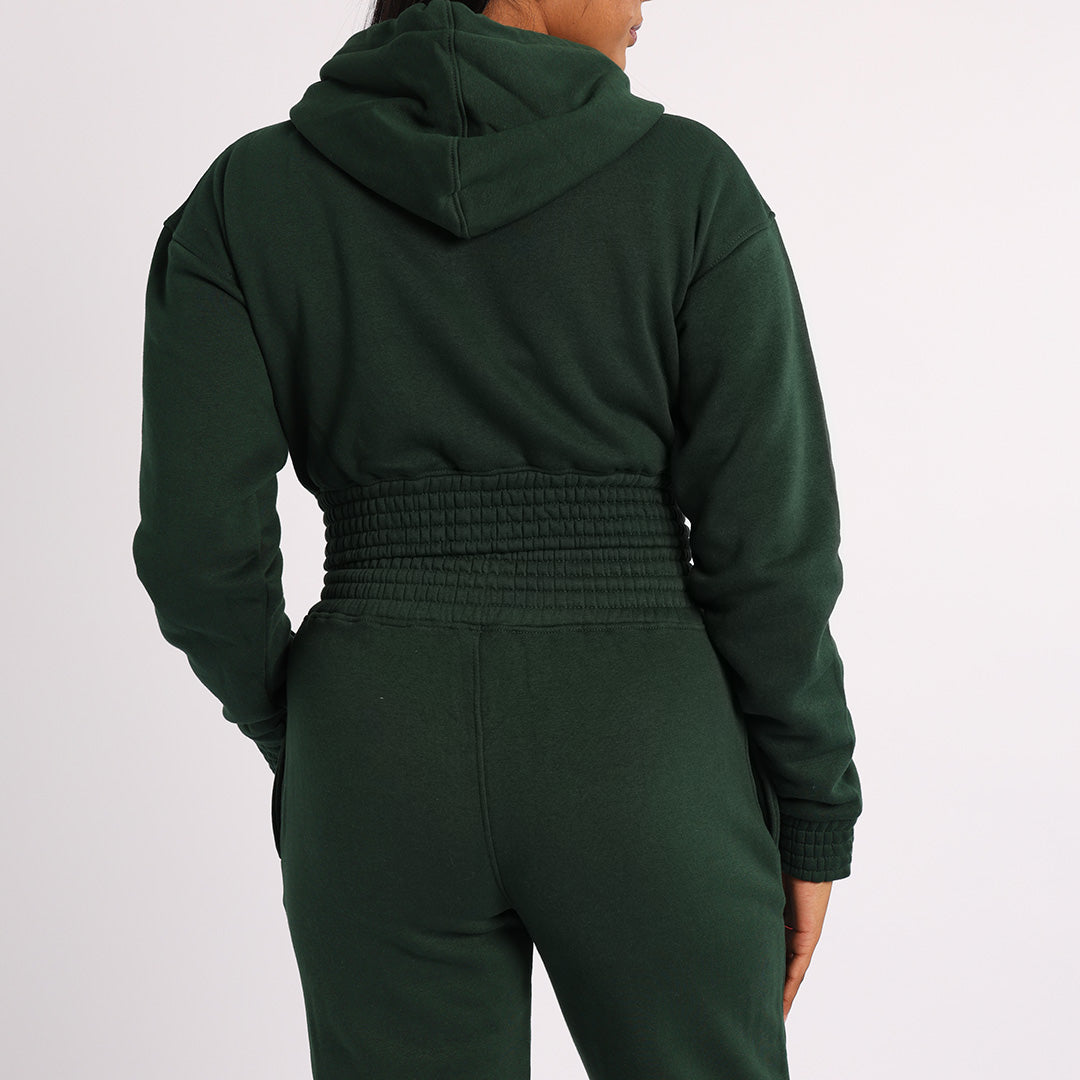 GREEN LONG SLEEVE CROP JACKET