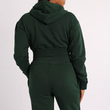 GREEN LONG SLEEVE CROP JACKET