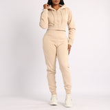 OATMEAL LONG SLEEVE CROP JACKET