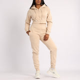 OATMEAL LONG SLEEVE CROP JACKET